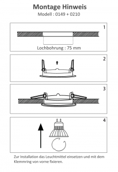 LED Einbaustrahler Rahmen Einbauleuchte Decken-Spots GU10 MR16 Alu Weiß