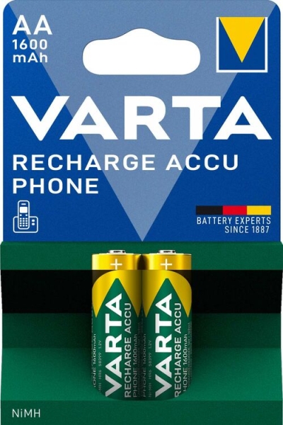 Varta Akku NIMH Mignon (AA) T399 Phone Power 1600 mAh 2er Blister VPE2